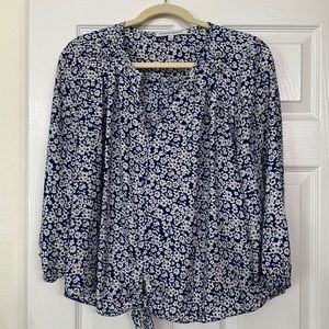 Blue floral blouse